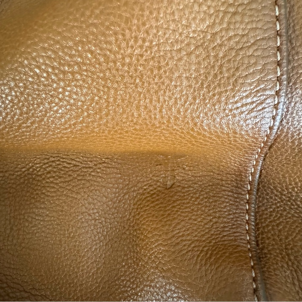Frye Tan Leather Drawstring Flap Backpack - image 4